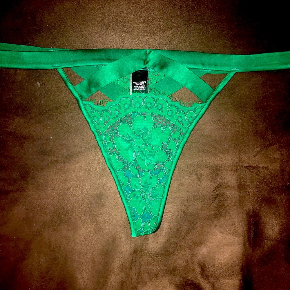 Victoria secret emerald lace thong
